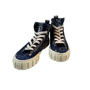 Farm Rio Mid FlatForm Sneaker Macaw Forest in Black Women’s Size 6/ 36